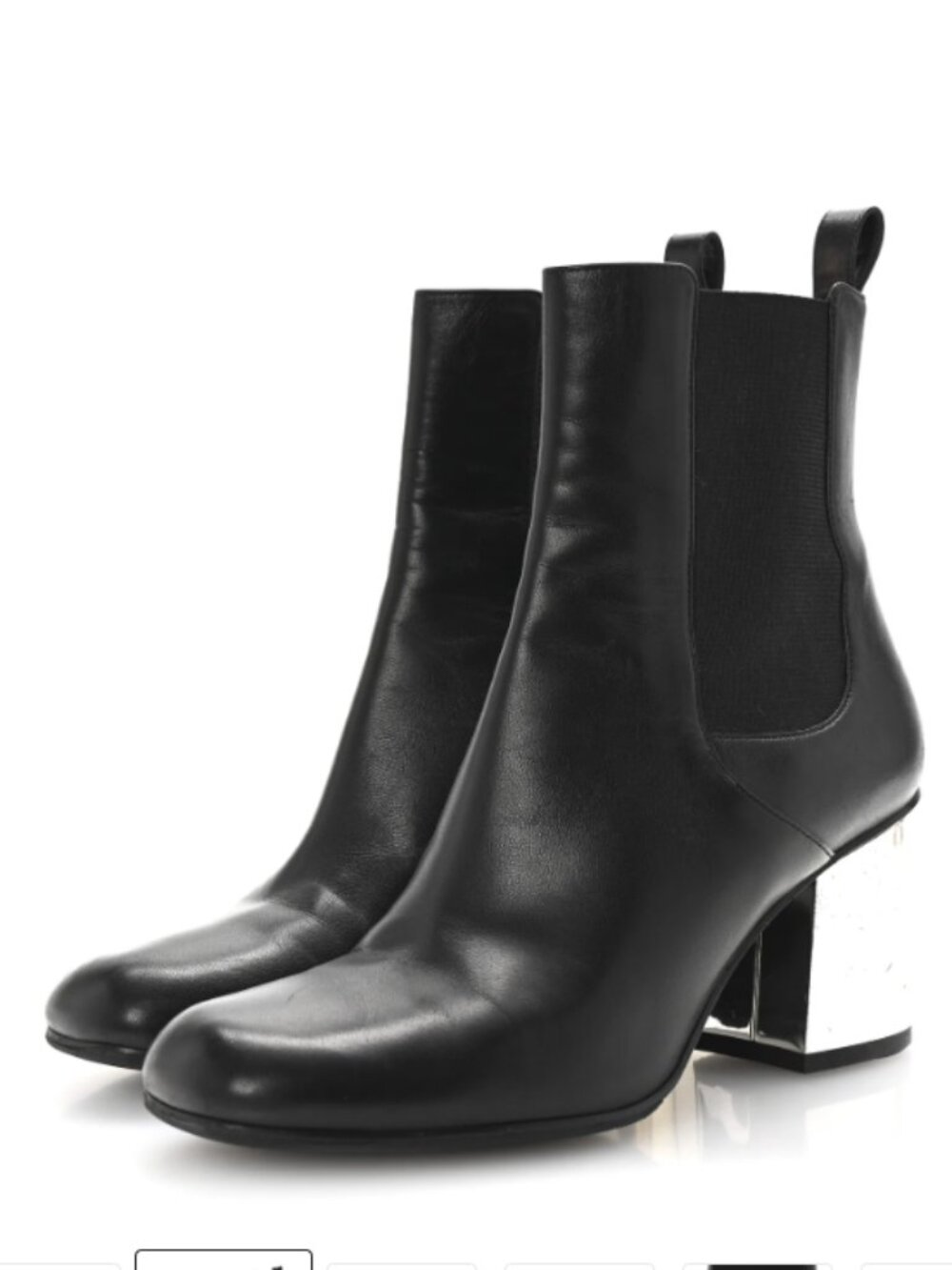 Gucci Chelsea Boots Womens Size 7 Black Leather Interlocking G Ankle Moto Rocker